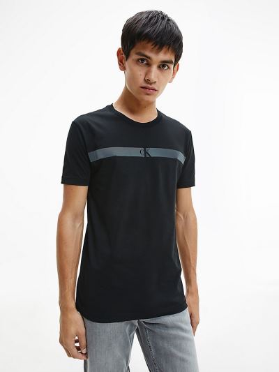 Calvin Klein Ruhák HU664458 | Calvin Klein Slim Organic Cotton Logo Férfi Póló Fekete